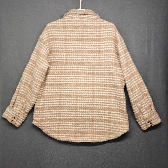 Jade Ivory 26 International Shacket Shirt Jacket Women Large Neutral Houndstooth - Picture 2 of 13